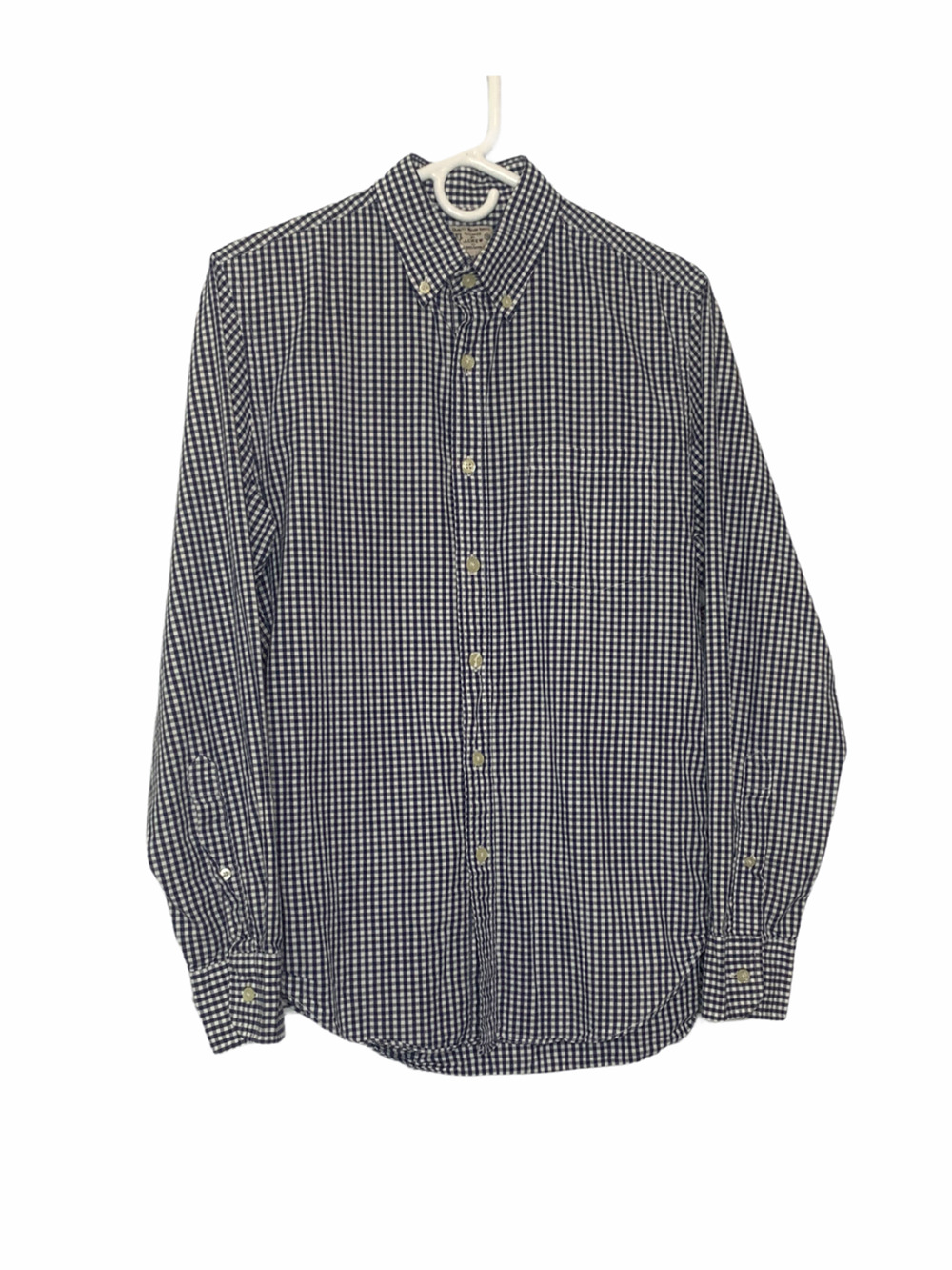 J Crew Blue Gingham Long Sleeve Button Up Casual Shirt Size Small